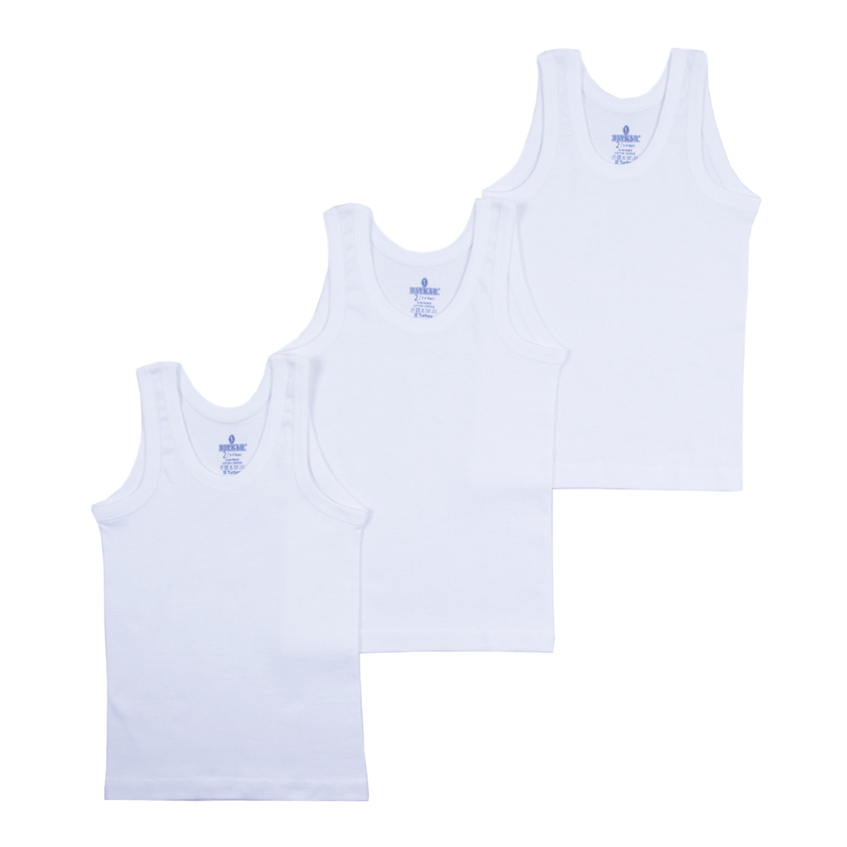 Тройка памучни потници в бяло